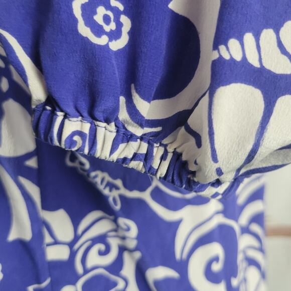 Lilly Pulitzer Elsa Silk Top Blouse Blue Tide Pools Size Small - Picture 5 of 8